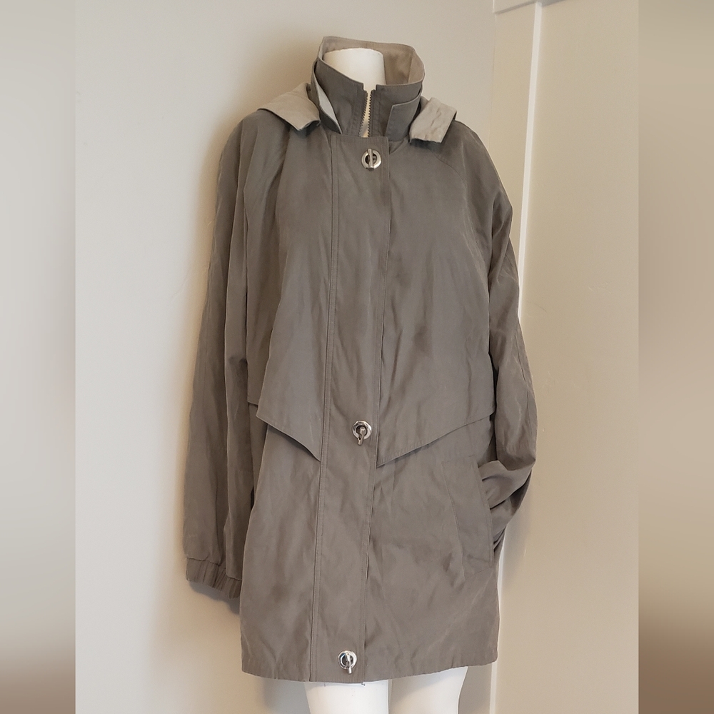 FLEET STREET Light Brown/Beige Hooded All-Weather Jacket  Size Large